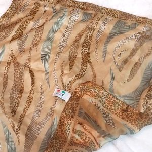 Symphony Scarfs Made in Italy Snake Leopard Plant Leaf Print